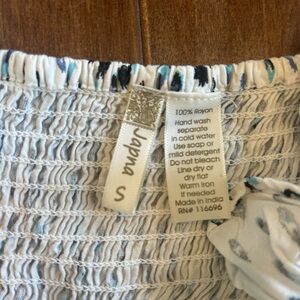 J. Jill Cream Skirt with Blue and Black Accents